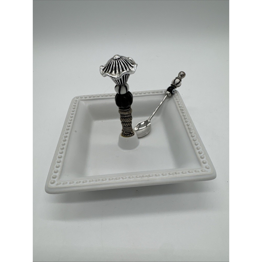 Mud Pie Hors D'Oeuvres Plate Set Great Entertaining Dish With Spoon